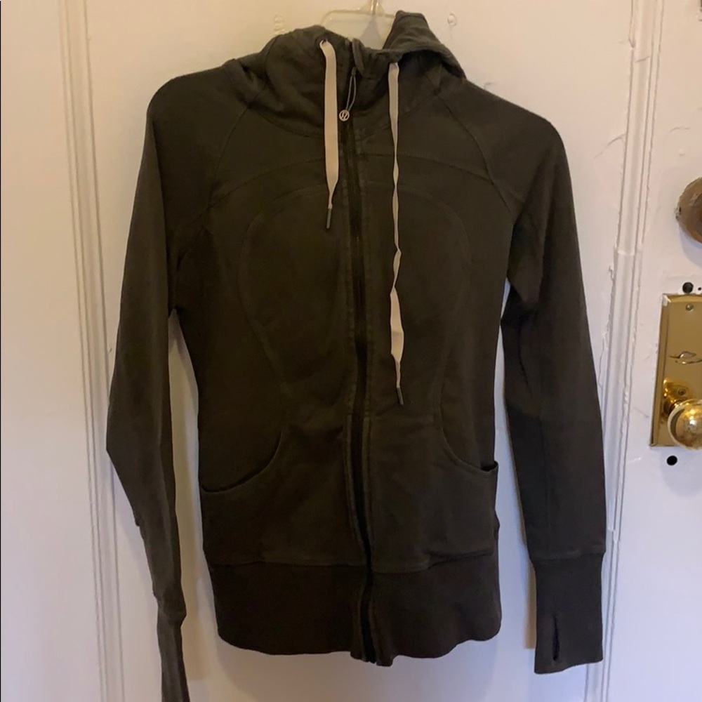 Lulu lemon olive zip up hoodie
